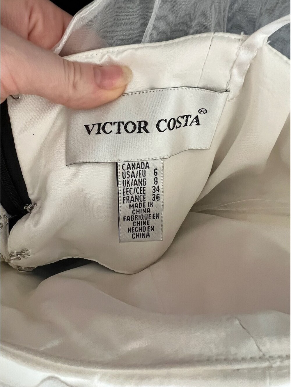 Vintage Victor Costa Black and White Dress Size 6 - Picture 5 of 6